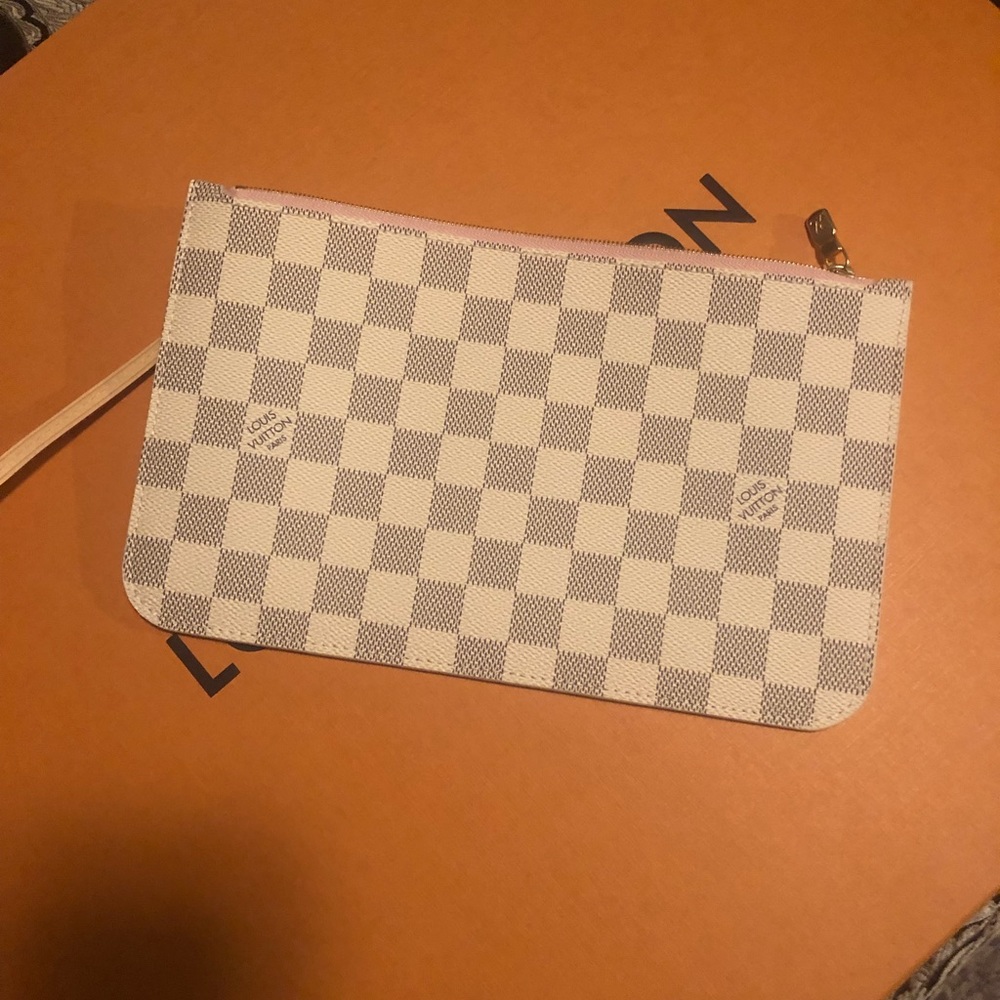 AUTHENTIC Louis Vuitton Damier Azur Zipped Clutch